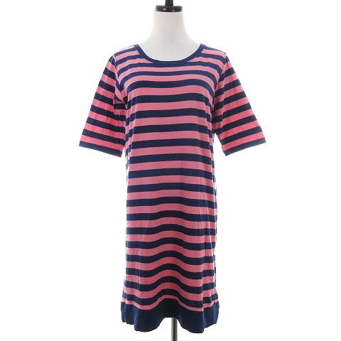 ビームスボーイ Beams Boy Tシャツワンピース ひざ丈 半袖 クルーネック 薄手 コットン ボーダー ピンク 紺 ネイビー Ck レディース 192 ブランド古着販売のベクトル 通販 Yahoo ショッピング