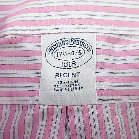ブルックスブラザーズ BROOKS BROTHERS 1818 シャツ ワイシャツ Yシャツ 長袖 薄手 コットン ストライプ 17 1/2 ピンク 白 メンズ｜vectorpremium｜06