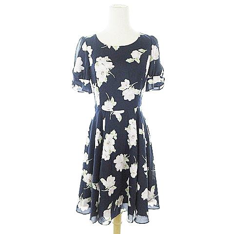 中古 レッセパッセ Laisse Passe ワンピース ひざ丈 半袖 花柄 タック 36 紺 ネイビー m26 レディース ベクトル 古着 193 ブランド古着販売のベクトル 通販 Yahoo ショッピング