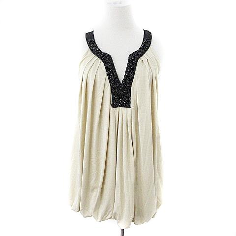 中古 コラージュ ガリャルダガランテ ワンピース チュニック ギャザー ノースリーブ Vネック ビジュー バルーン F ベージュ レディース ベクトル 古着 193 ブランド古着販売のベクトル 通販 Yahoo ショッピング