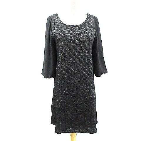 中古 イェッカヴェッカ Yecca Vecca ワンピース ミニ 七分袖 ラメ 切替 黒 ブラック m36 レディース ベクトル 古着 193 ブランド古着販売のベクトル 通販 Yahoo ショッピング