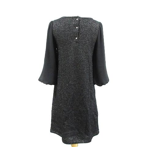 中古 イェッカヴェッカ Yecca Vecca ワンピース ミニ 七分袖 ラメ 切替 黒 ブラック m36 レディース ベクトル 古着 193 ブランド古着販売のベクトル 通販 Yahoo ショッピング