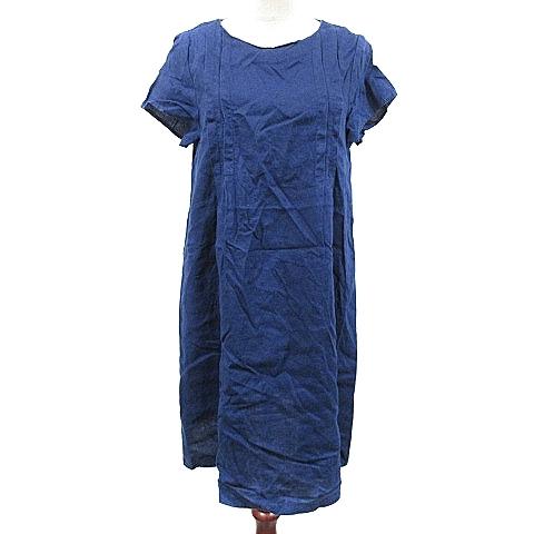 中古 シャンブルドゥシャーム Chambre De Charme ワンピース ひざ丈 半袖 タック 麻 リネン F 紺 ネイビー m11 レディース ベクトル 古着 193 ブランド古着販売のベクトル 通販 Yahoo ショッピング