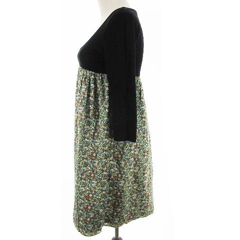 シップス Ships ワンピース ドッキング ギャザー ひざ丈 七分袖 花柄 Uネック 黒 ブラック m18 レディース 193 ブランド古着販売のベクトル 通販 Yahoo ショッピング