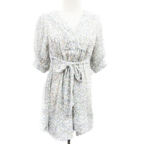 中古 フーズフーチコ ワンピース チュニック ギャザー 五分袖 花柄 フリル リボン カシュクール F 白 ホワイト m12 レディース ベクトル 古着 193 ブランド古着販売のベクトル 通販 Yahoo ショッピング