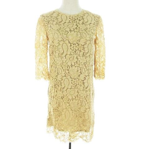 カオン Kaon ワンピース タイト ミニ 七分袖 レース S ベージュ m レディース 193 ブランド古着販売のベクトル 通販 Yahoo ショッピング