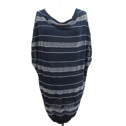 中古 22オクトーブル 22 Octobre ワンピース チュニック ニット 半袖 ボーダー ラメ ドレープネック 8 紺 ネイビー m18 レディース ベクトル 古着 193 ブランド古着販売のベクトル 通販 Yahoo ショッピング