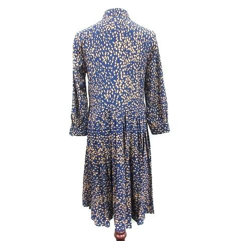 中古 ヌージー Nusy ワンピース シャツ プリーツ ひざ丈 長袖 総柄 M 紺 ネイビー m6 レディース ベクトル 古着 193 ブランド古着販売のベクトル 通販 Yahoo ショッピング