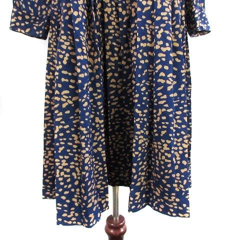 中古 ヌージー Nusy ワンピース シャツ プリーツ ひざ丈 長袖 総柄 M 紺 ネイビー m6 レディース ベクトル 古着 193 ブランド古着販売のベクトル 通販 Yahoo ショッピング