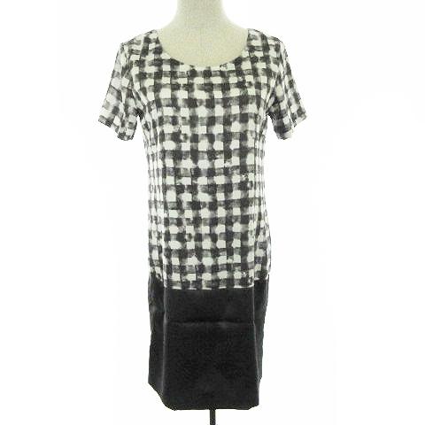 バーニーズニューヨーク Barneys New York ワンピース ドッキング ひざ丈 半袖 チェック フリル グレー m13 レディース 193 ブランド古着販売のベクトル 通販 Yahoo ショッピング