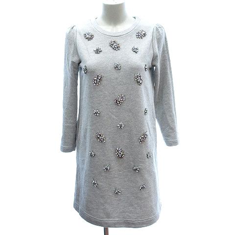 中古 チェスティ Chesty ワンピース ミニ Uネック ビジュー スウェット 長袖 0 グレー Au レディース ベクトル 古着 195 ブランド古着販売のベクトル 通販 Yahoo ショッピング