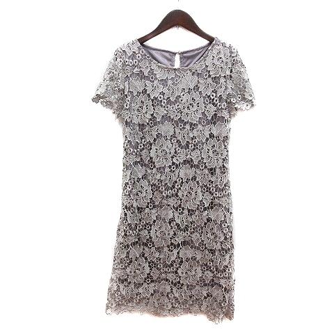 ファビア Fabia ワンピース ひざ丈 レース 半袖 M 紫 パープル グレー Mn レディース 195 ブランド古着販売のベクトル 通販 Yahoo ショッピング