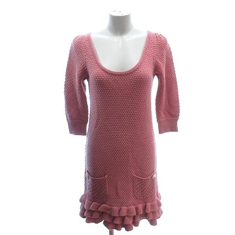 シンシアローリー Cynthia Rowley ワンピース ミニ ニット Uネック 七分袖 2 ピンク St レディース 195 ブランド古着販売のベクトル 通販 Yahoo ショッピング