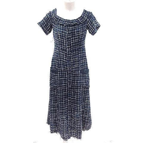 中古 ザラ Zara ワンピース Aライン ロング 半袖 ツイード チェック S 紺 ネイビー 白 ホワイト Rt レディース ベクトル 古着 195 ブランド古着販売のベクトル 通販 Yahoo ショッピング