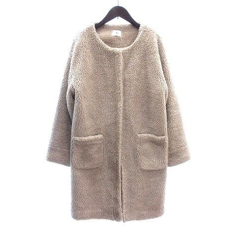 中古 メリージェニー Merry Jenny ボアコート ノーカラー ジップアップ 総裏地 F ベージュ Ct レディース ベクトル 古着 195 ブランド古着販売のベクトル 通販 Yahoo ショッピング