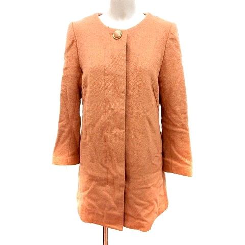 中古 ビームスハート Beams Heart コート ノーカラー 総裏地 ウール 1 キャメル Rt レディース 税込