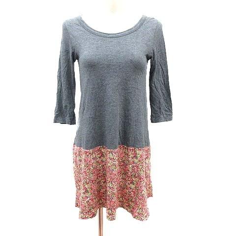 シップス Ships ひざ丈ワンピース 切替 花柄 七分袖 グレー ピンク 緑 グリーン Yk レディース 195 ブランド古着販売のベクトル 通販 Yahoo ショッピング