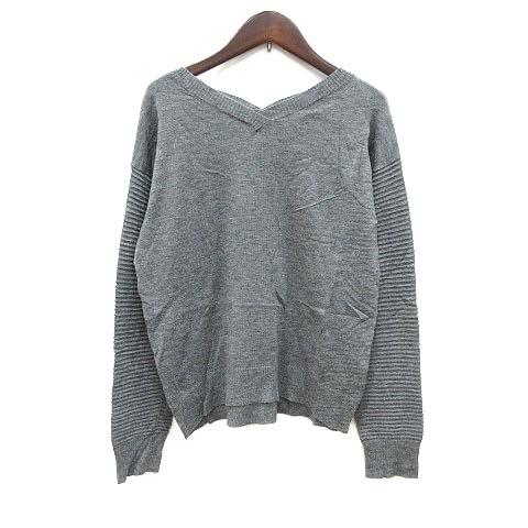 ローズバッドカップルズ Rose Bud Couples ニット カットソー 長袖 Vネック 切替 F チャコールグレー Ct レディース 195 ブランド古着販売のベクトル 通販 Yahoo ショッピング