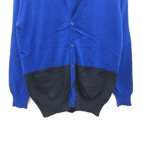 ブラウニー Browny ニットカーディガン 長袖 切替 M 青 ブルー Ct メンズ 195 ブランド古着販売のベクトル 通販 Yahoo ショッピング