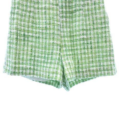 ザラ Zara ショートパンツ ツイード ハイウエスト チェック M 緑 グリーン Ct レディース 195 ブランド古着販売のベクトル 通販 Yahoo ショッピング