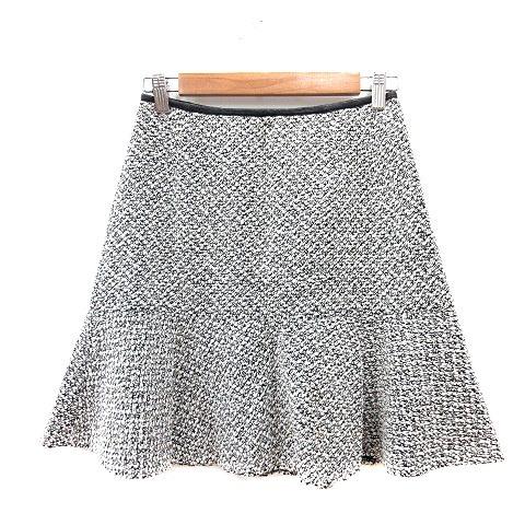 ジャスグリッティー JUSGLITTY フレアスカート ミニ ツイード 1 白  