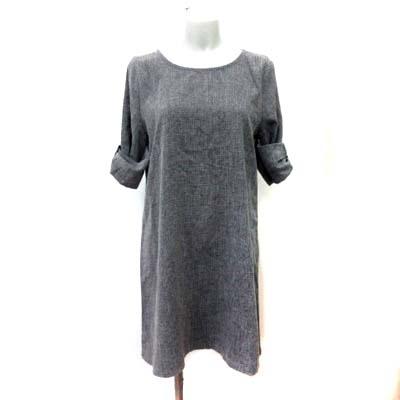 アズノウアズ As Know As ひざ丈ワンピース 五分袖 総柄 F グレー Yi レディース 195 ブランド古着販売のベクトル 通販 Yahoo ショッピング