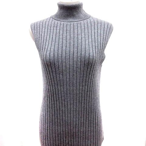 中古 ミラオーウェン Mila Owen ニットワンピース タイト マキシ タートルネック ノースリーブ 1 グレー Rt レディース ベクトル 古着 新しいスタイル