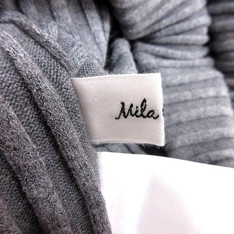 中古 ミラオーウェン Mila Owen ニットワンピース タイト マキシ タートルネック ノースリーブ 1 グレー Rt レディース ベクトル 古着 新しいスタイル