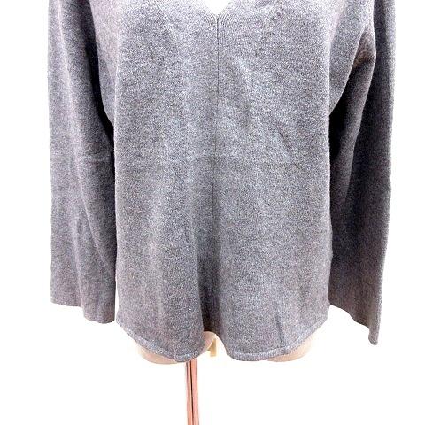 中古 ミラオーウェン Mila Owen ニット セーター 長袖 1 グレー Rt レディース ベクトル 古着 最新エルメス