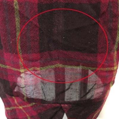 長期在庫品 Ined ワンピース 黒 チェック 赤 ひざ丈ワンピース