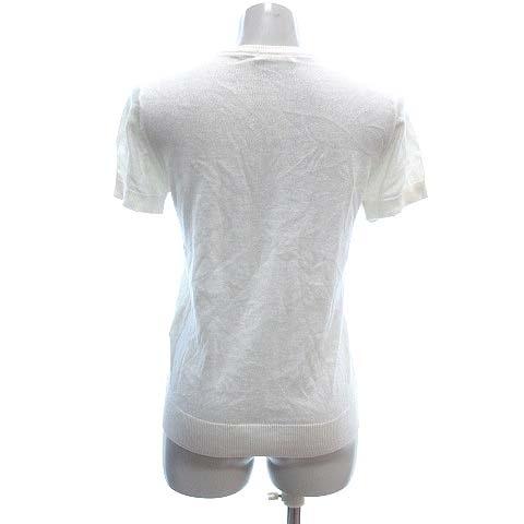 中古 エージーバイアクアガール Ag By Aquagirl ニット カットソー クルーネック 半袖 白 全てのアイテム ホワイト M ブラック レディース 古着 Ct 黒 ベクトル