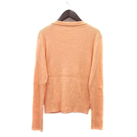 中古 クレージュ Courreges カーディガン ニット リブ 9r オレンジ Mn レディース ベクトル 古着 古典