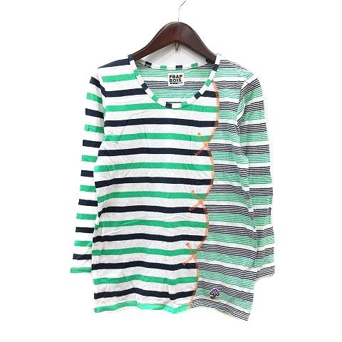 フラボア Frapbois カットソー Tシャツ クルーネック ボーダー 長袖 1 緑 グリーン Mn レディース 195 ブランド古着販売のベクトル 通販 Yahoo ショッピング