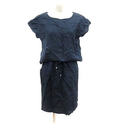 シンプリシテェ Simplicite ワンピース ひざ丈 ウエストマーク 麻 リネン 半袖 紺 ネイビー Yk レディース 195 ブランド古着販売のベクトル 通販 Yahoo ショッピング