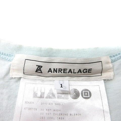 アンリアレイジ Anrealage カットソー Tシャツ クルーネック 刺繍 半袖 1 水色 ライトブルー Mn レディース 195 ブランド古着販売のベクトル 通販 Yahoo ショッピング