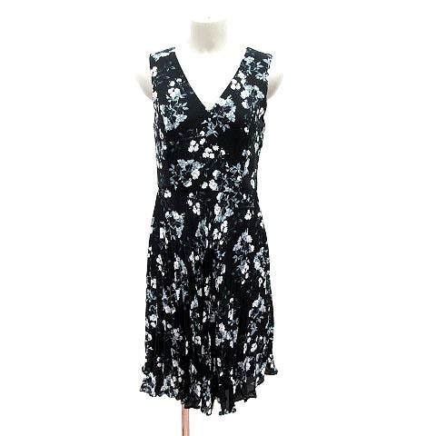 バナナリパブリック Banana Republic ワンピース プリーツ ひざ丈 Vネック 花柄 ノースリーブ 2 黒 ブラック Yk レディース 195 ブランド古着販売のベクトル 通販 Yahoo ショッピング