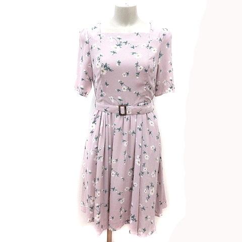 ダズリン Dazzlin ワンピース ひざ丈 花柄 五分袖 M ピンク 白 ホワイト 緑 グリーン Ms レディース 195 ブランド古着販売のベクトル 通販 Yahoo ショッピング