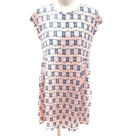 プードゥドゥ Pou Dou Dou ワンピース Aライン ひざ丈 半袖 総柄 M ピンク 紺 ネイビー Rt Mo レディース 195 ブランド古着販売のベクトル 通販 Yahoo ショッピング