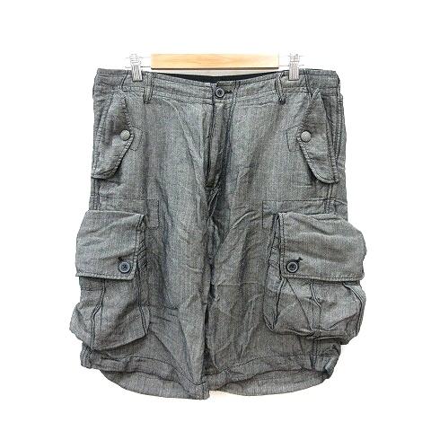 ナノユニバース Nano Universe カーゴパンツ ハーフ ヘリンボーン柄 麻混 リネン混 L グレー Mn メンズ 195 ブランド古着販売のベクトル 通販 Yahoo ショッピング