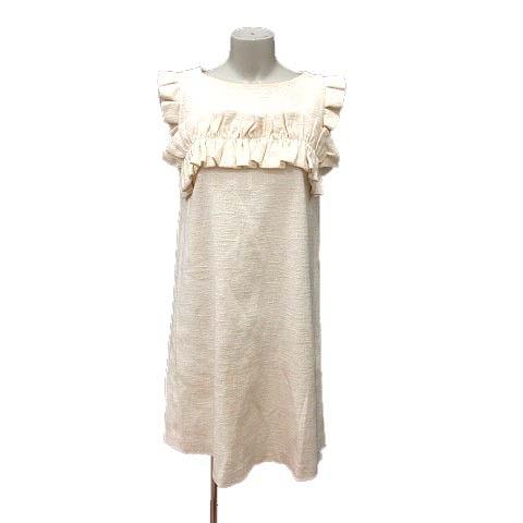 シュープリームララ Supreme La La Supreme Lala ワンピース ひざ丈 フリル ノースリーブ M 白 アイボリー Yk レディース 195 ブランド古着販売のベクトル 通販 Yahoo ショッピング