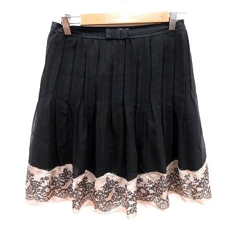 レベッカテイラー rebecca taylor スカート フレア ミニ 2 黒 ブラック  