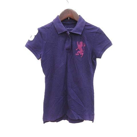 ジョルダーノ GIORDANO POLO ポロシャツ 半袖 刺繍 XS 紫 パープル /CT