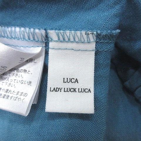 レディラックルカ LADY LUCK LUCA ブラウス 麻 リネン バックリボン ノースリーブ 青 ブルー /MS レディース｜vectorpremium｜05