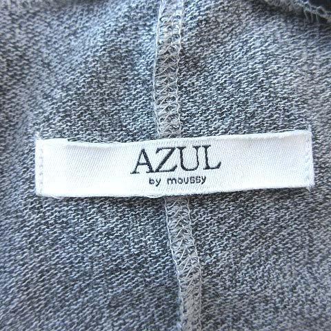 アズールバイマウジー AZUL by moussy ニットカーディガン 半袖 ロールアップ ドルマンスリーブ 麻混 リネン混 M グレー ■MO レディース｜vectorpremium｜06