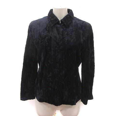 コムサデモード COMME CA DU MODE ジャケット ベロア 総裏地 長袖 紺  