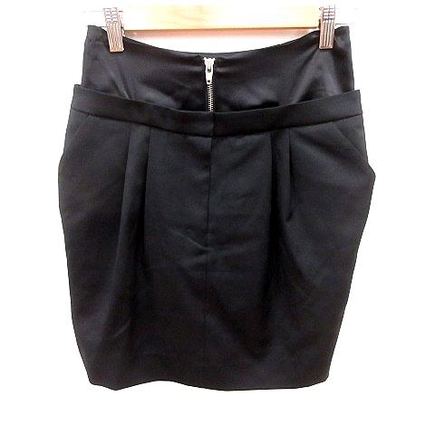 未使用品 ナイン NINE スカート 台形 ミニ ウール 2 黒 ブラック /RT 