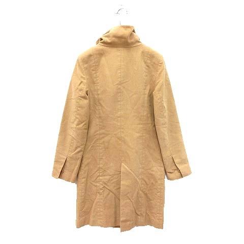 デプレトゥモローランドノーカラーコートウールキャメル