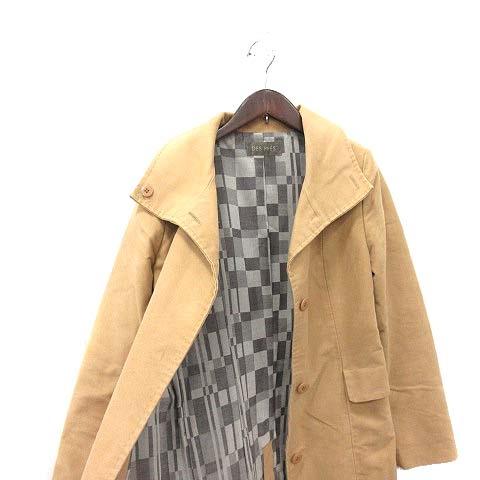 デプレトゥモローランドノーカラーコートウールキャメル