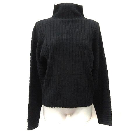 マウジー moussy ニット セーター オフタートル 長袖 F 黒 ブラック 