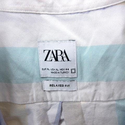 ザラ ZARA ボタンダウンシャツ ストライプ 長袖 XL 白 ホワイト /AU メンズ｜vectorpremium｜06